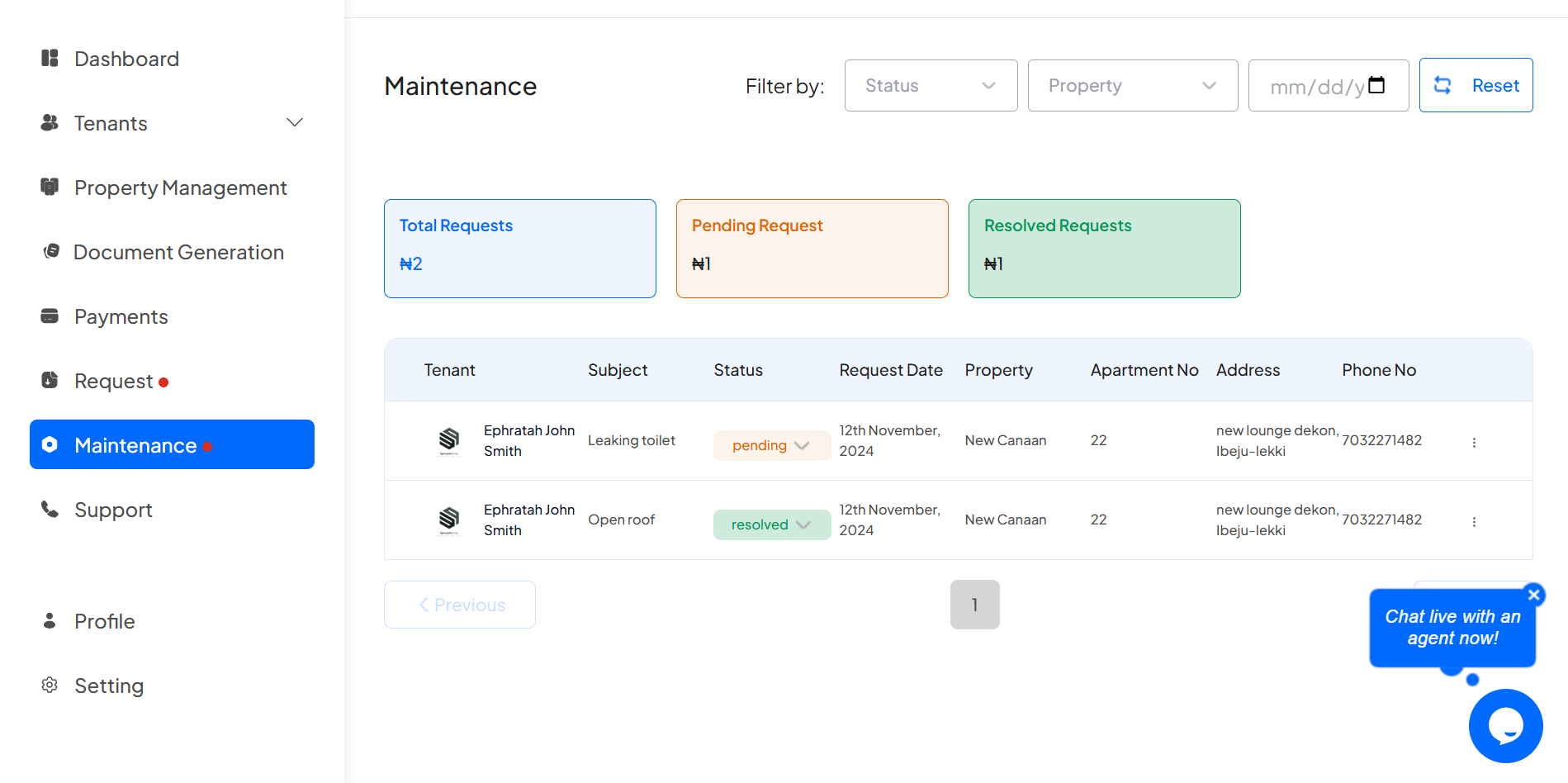 How to View and Manage Maintenance Requests from Tenants on Homz as a Property Manager