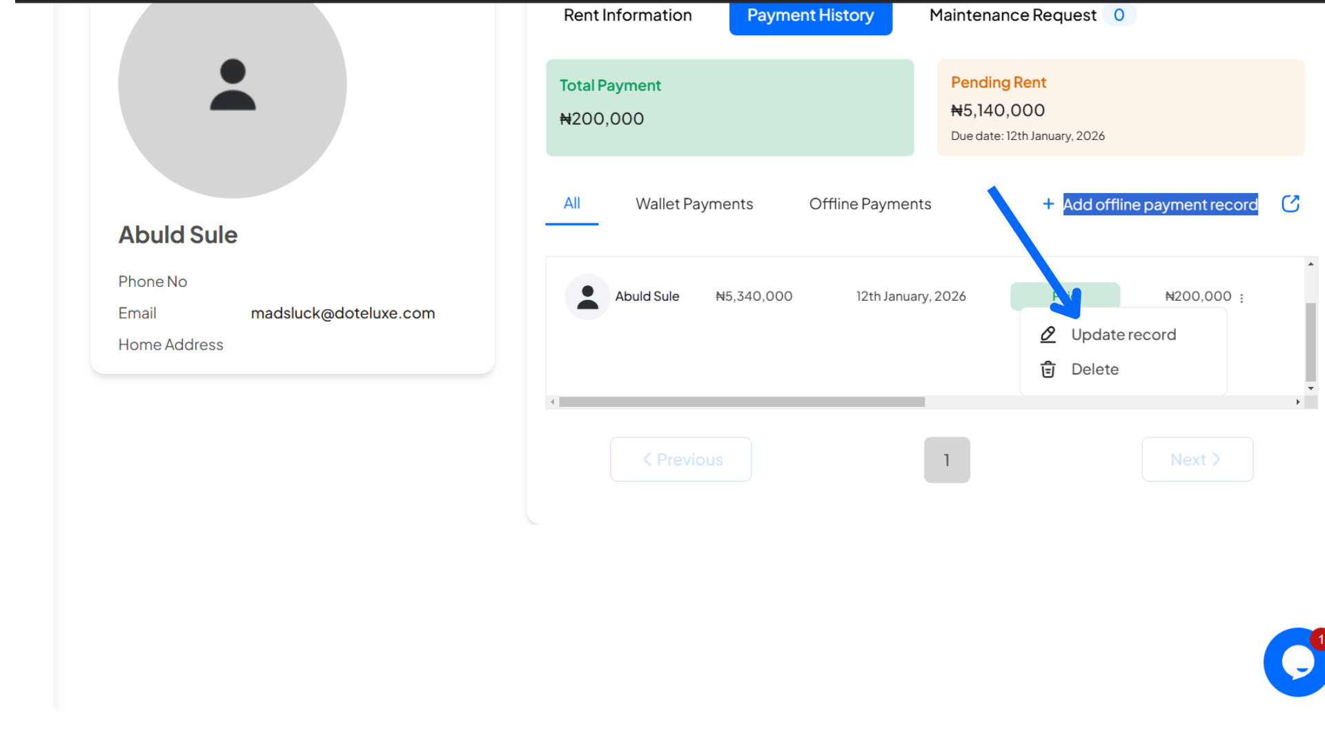 How to Add and Update an Offline Payment Record on Homz as a Property Manager