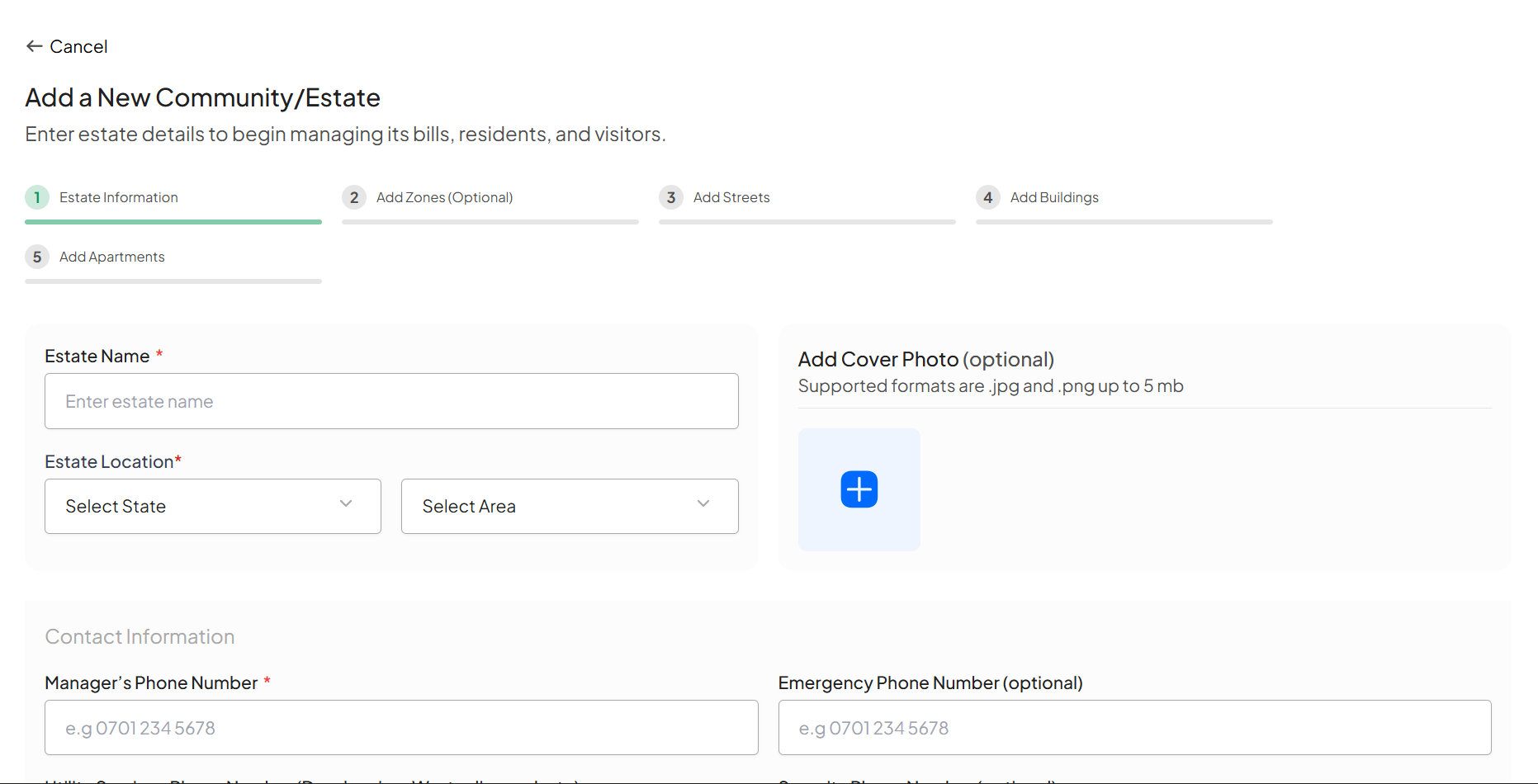 Guide to Adding New Estates on the Homz Community Management Software. 5 Screenshot 2025 11 30 200934 1