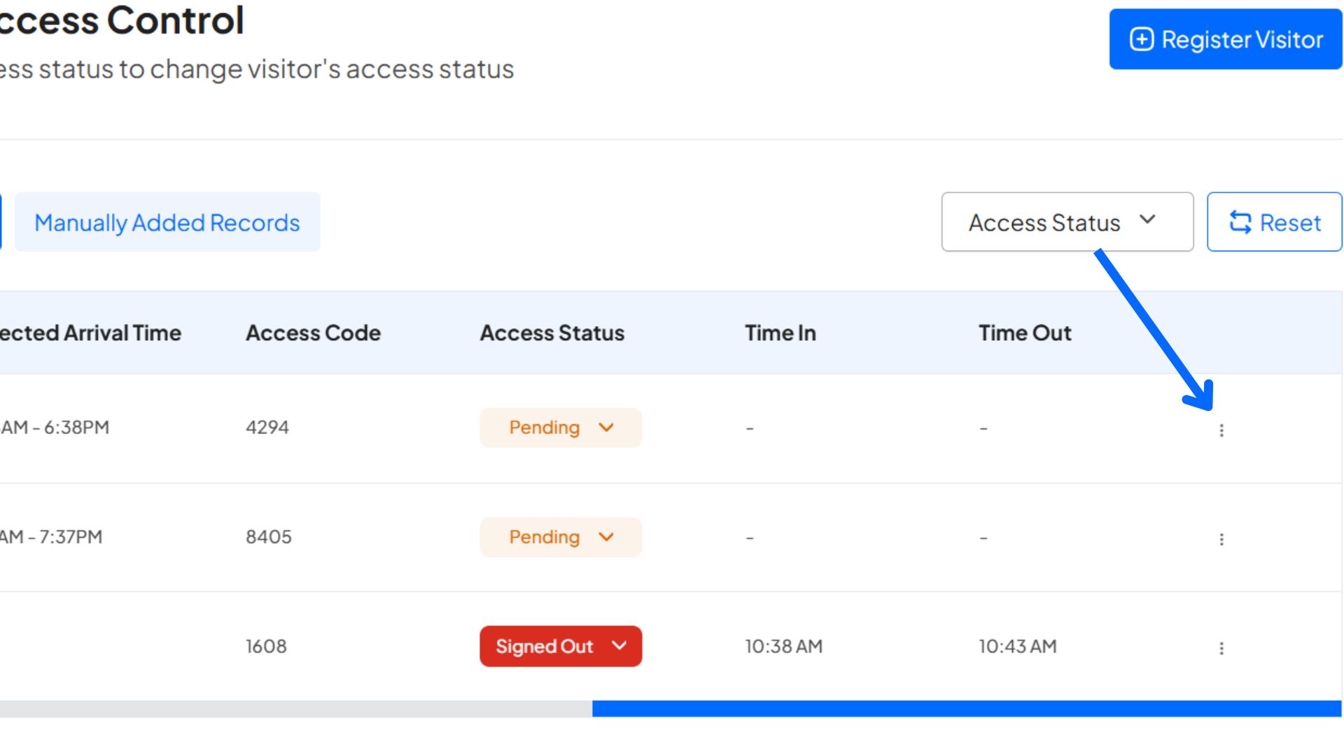 How to Revoke a Visitor’s Access on the Homz Community Management Software 1 extra action 1